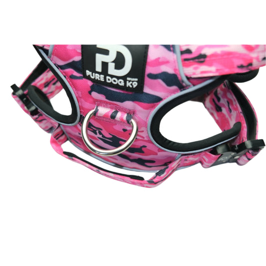 Comfort Dog Harness Pink Camo